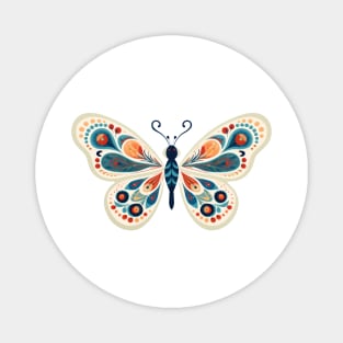 Boho Floral Butterfly . Magnet